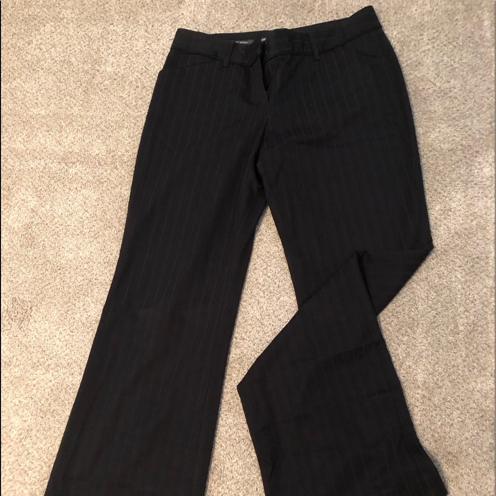 Black pinstripe work pants